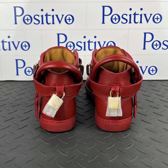 Buscemi Mens 100MM Red Leather Sneakers US 10 SAMPLE - Picture 6 of 6